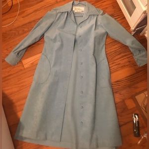 Vintage Paris Lilli Ann San Francisco Blue suede long coat